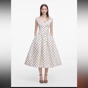 Self-Portrait Black and White Polka Dot Dress